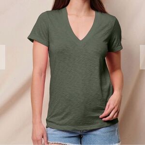 Sundry Army Green V-Neck Tee